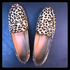 Calf hair penny loafer leopard -JCREW leather